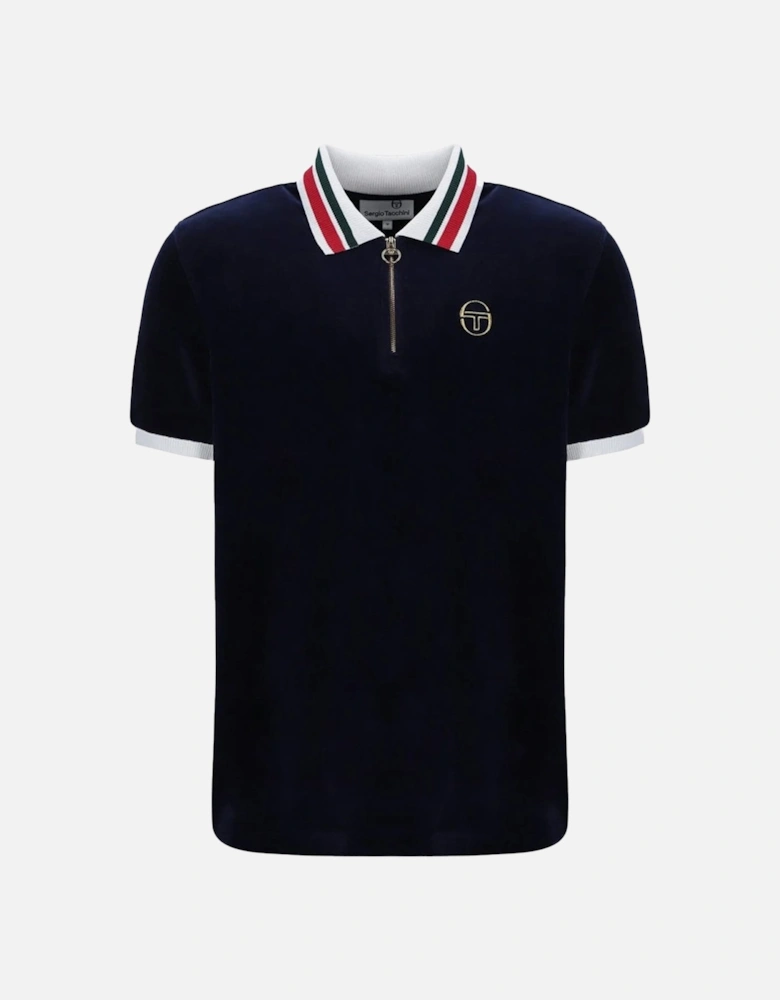 Mahony Velour Polo Shirt Maritime Blue