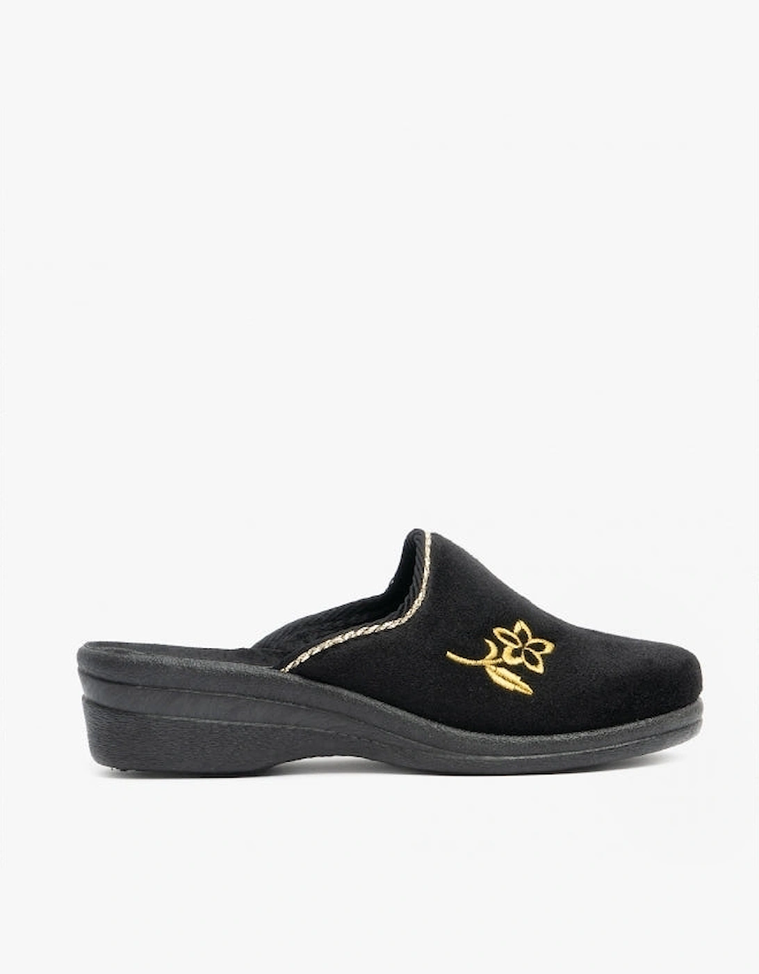 Jo & Joe HELEN Womens Wedge Heel Mule Slippers Black, 5 of 4