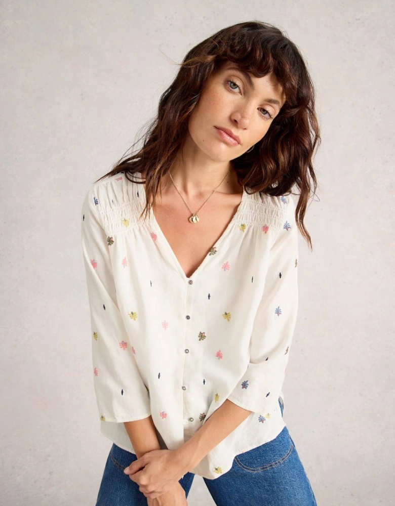 Women's Rae Organic Cotton Top Ivory Multi