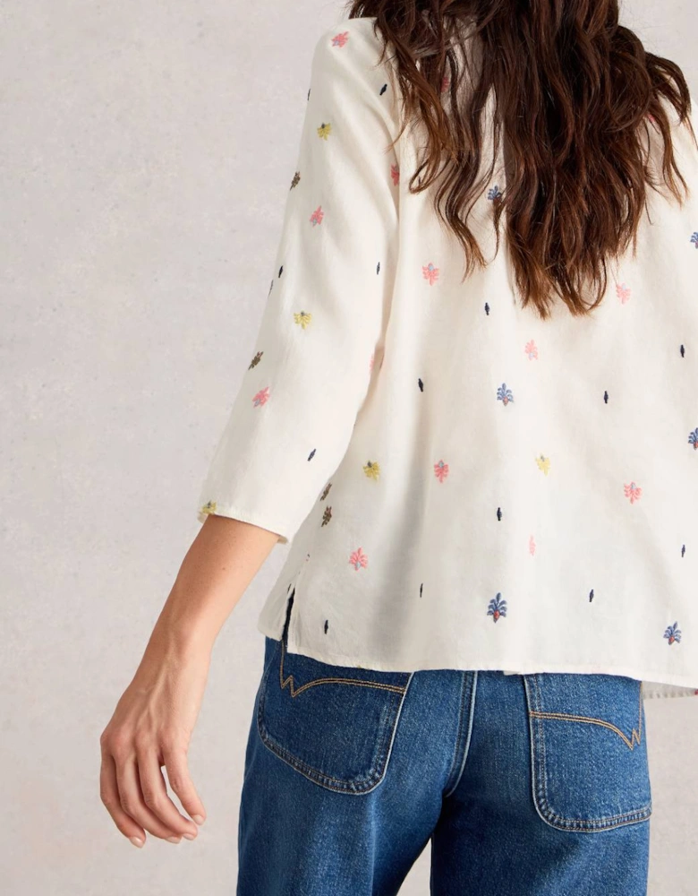 Women's Rae Organic Cotton Top Ivory Multi