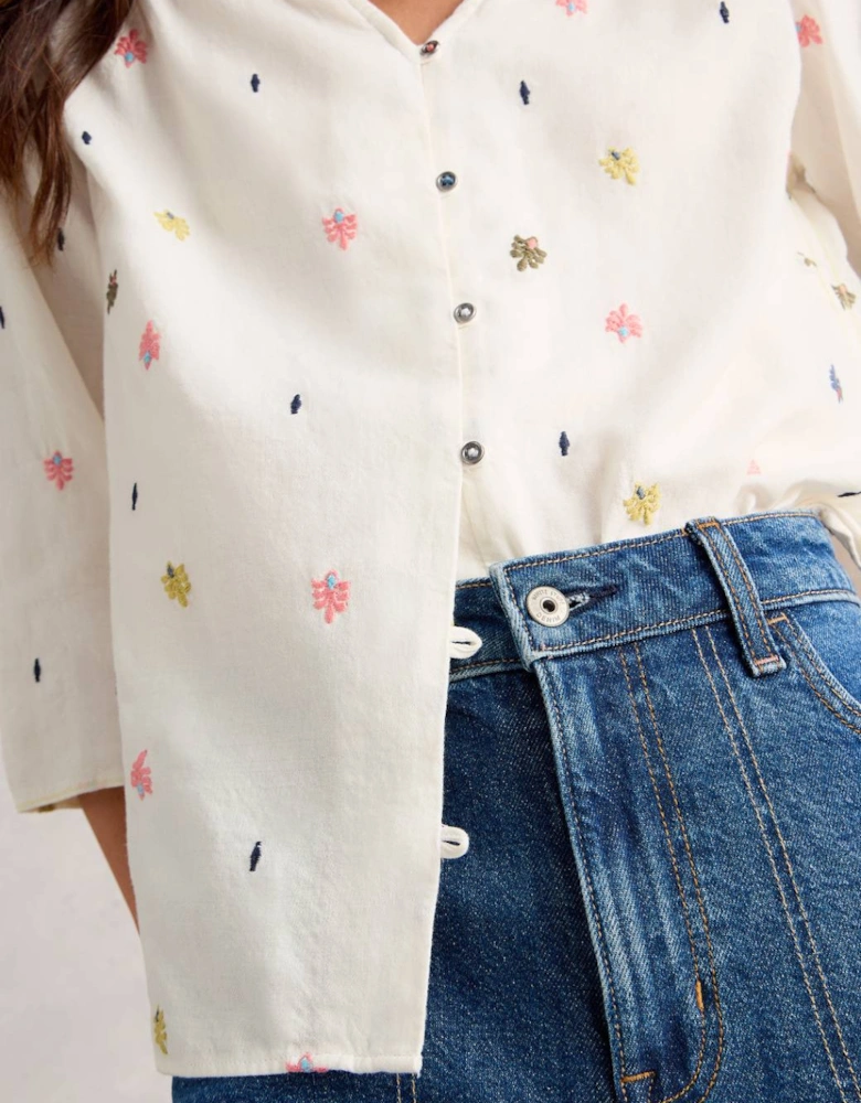Women's Rae Organic Cotton Top Ivory Multi