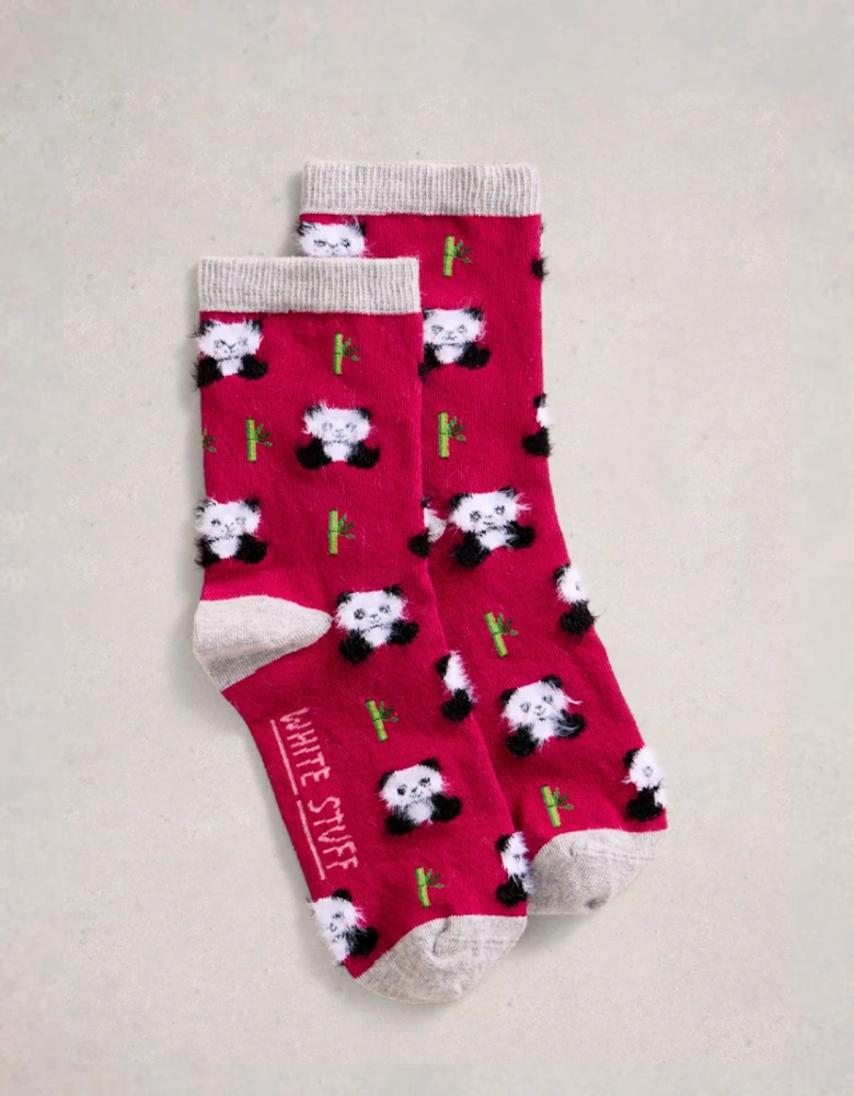 Women's Fluffy Ankle Sock Dark Pink