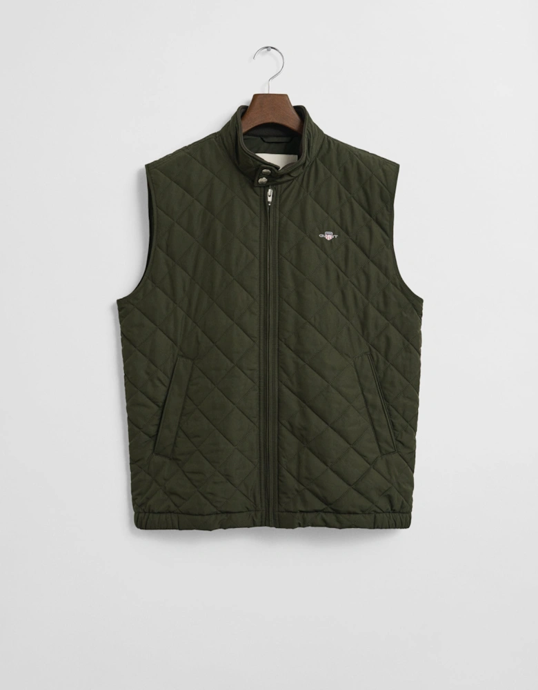 Mens Quilted Windcheater Vest - 368 Dark Moss Green