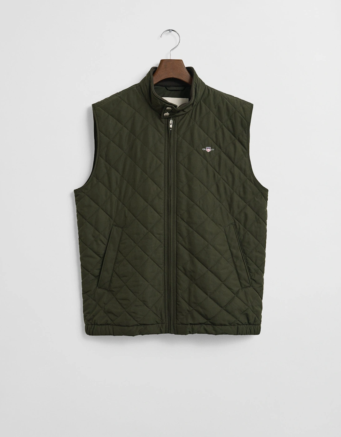 Mens Quilted Windcheater Vest - 368 Dark Moss Green, 2 of 1