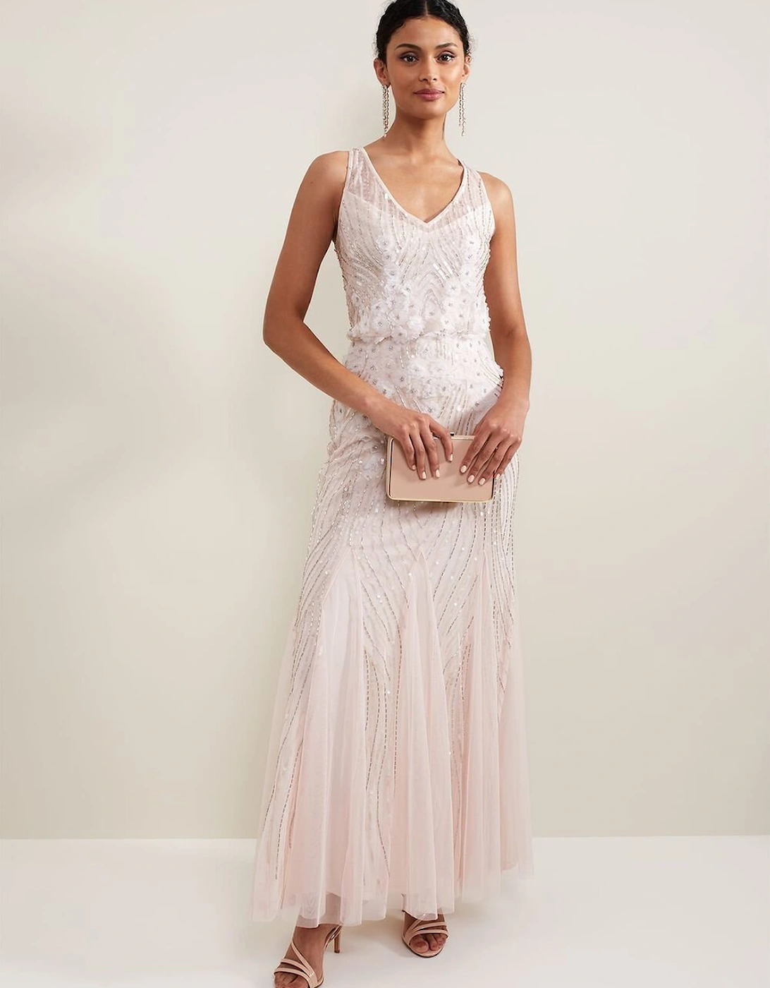 Lexi Ditsy Beaded Cowl Maxi Dress, 9 of 8