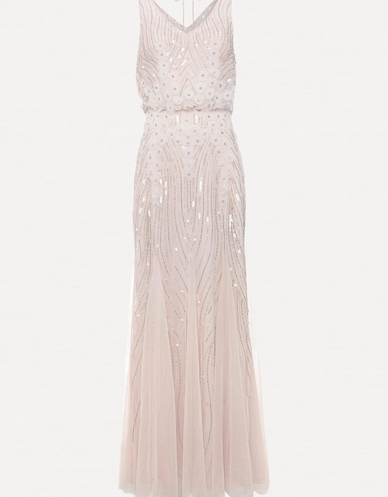 Lexi Ditsy Beaded Cowl Maxi Dress