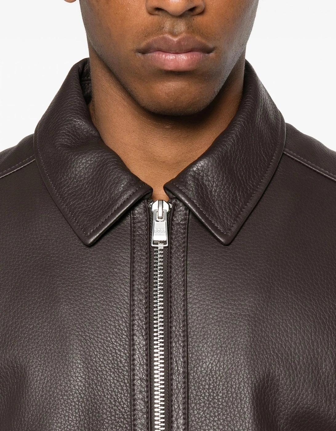 H Mapson 4 Leather Jacket Brown