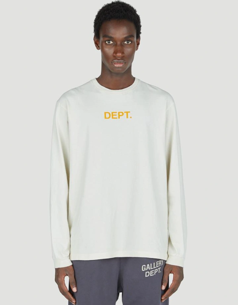 Dept Logo Long-Sleeve T-Shirt in Cream