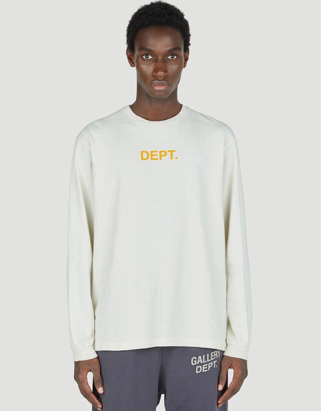 Dept Logo Long-Sleeve T-Shirt in Cream
