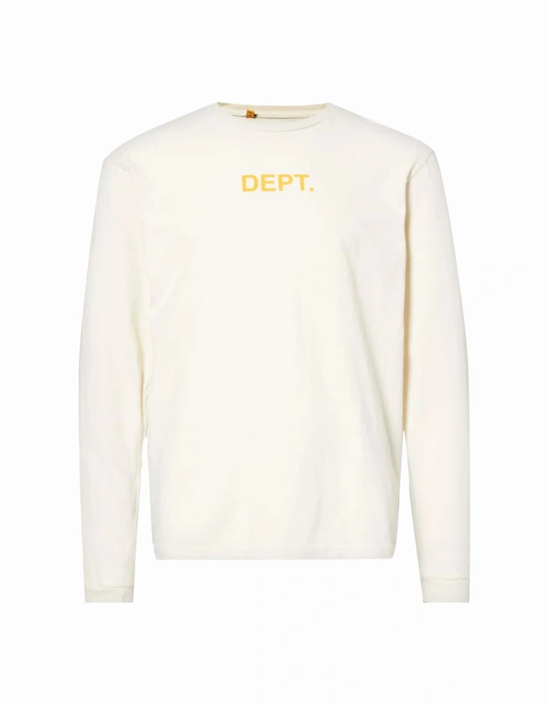 Dept Logo Long-Sleeve T-Shirt in Cream