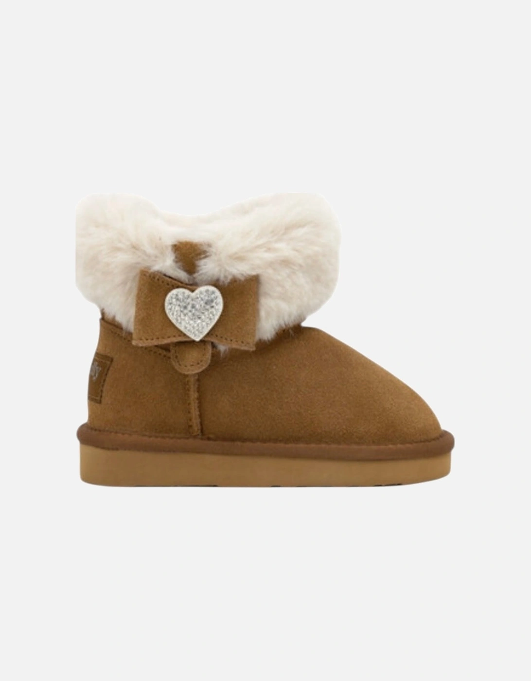 Girls Brown Suede ‘Zoey’ Fluffy Boots, 2 of 1