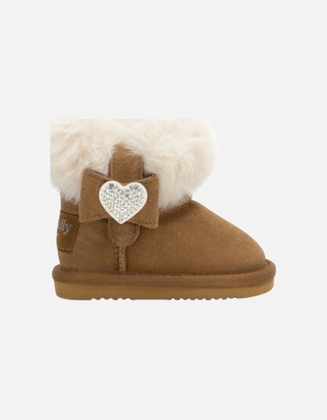 Girls Brown Suede ‘Zoey’ Fluffy Boots, 2 of 1
