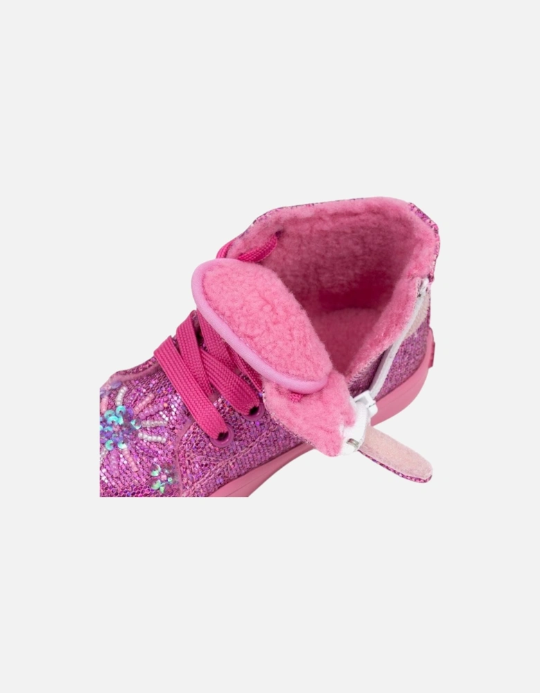 Girls Fuchsia Sequin ‘Dafne’ Hi-Top Trainers