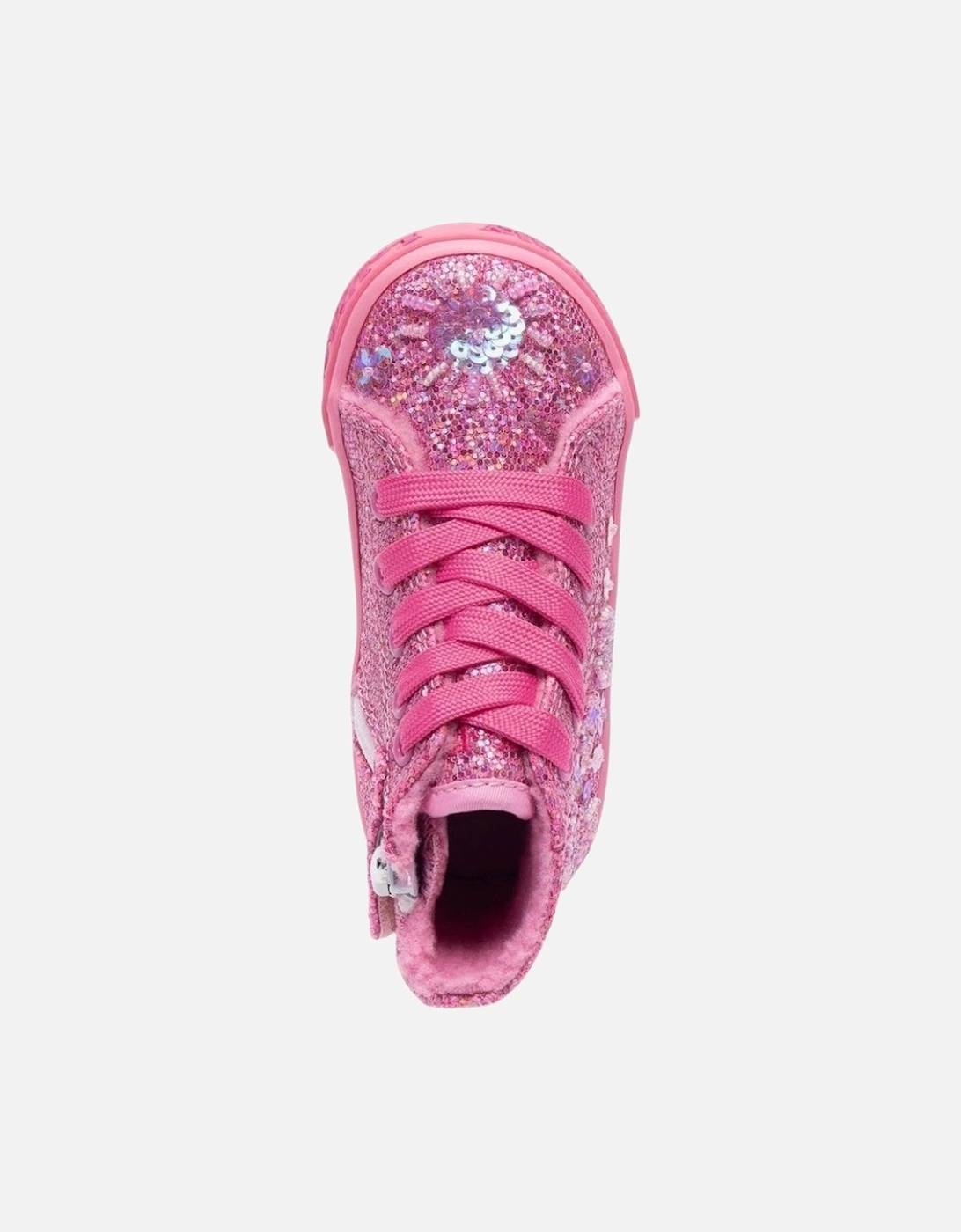 Girls Fuchsia Sequin ‘Dafne’ Hi-Top Trainers