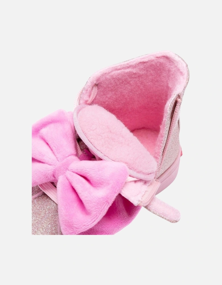 Girls Pink Bow ‘Rue’ Hi-Top Trainers