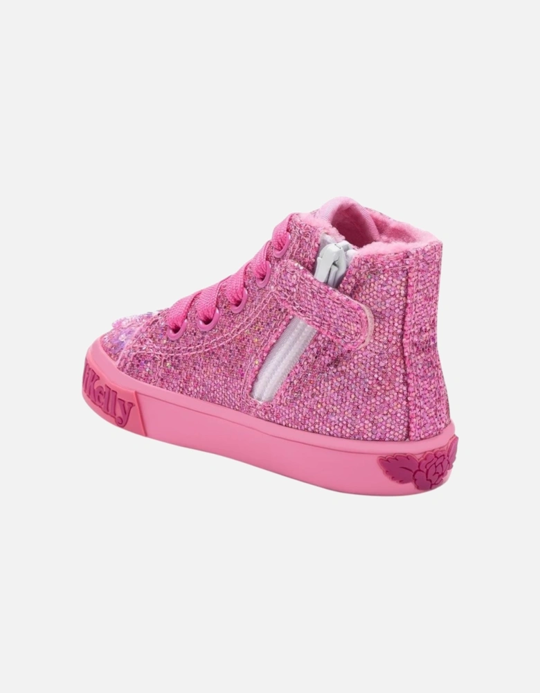 Girls Fuchsia Sequin ‘Dafne’ Hi-Top Trainers