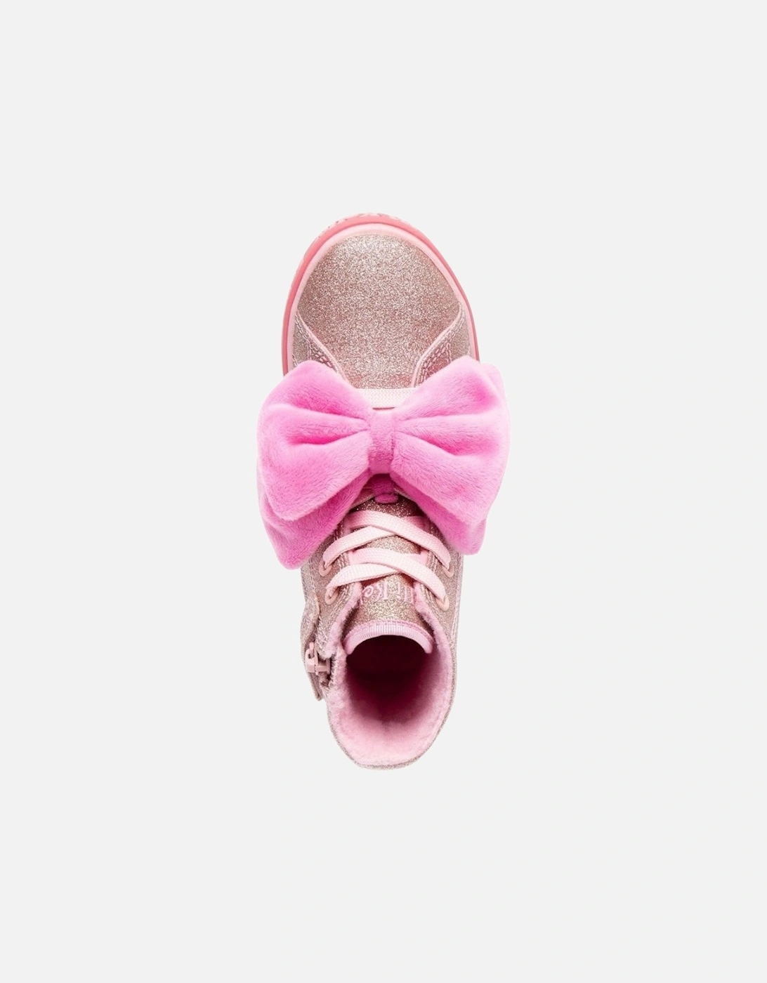 Girls Pink Bow ‘Rue’ Hi-Top Trainers