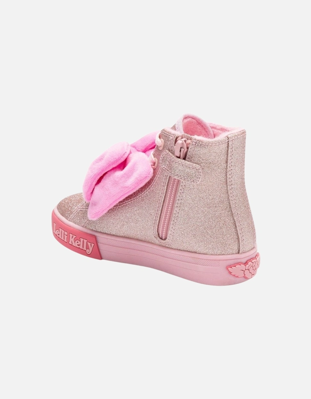 Girls Pink Bow ‘Rue’ Hi-Top Trainers