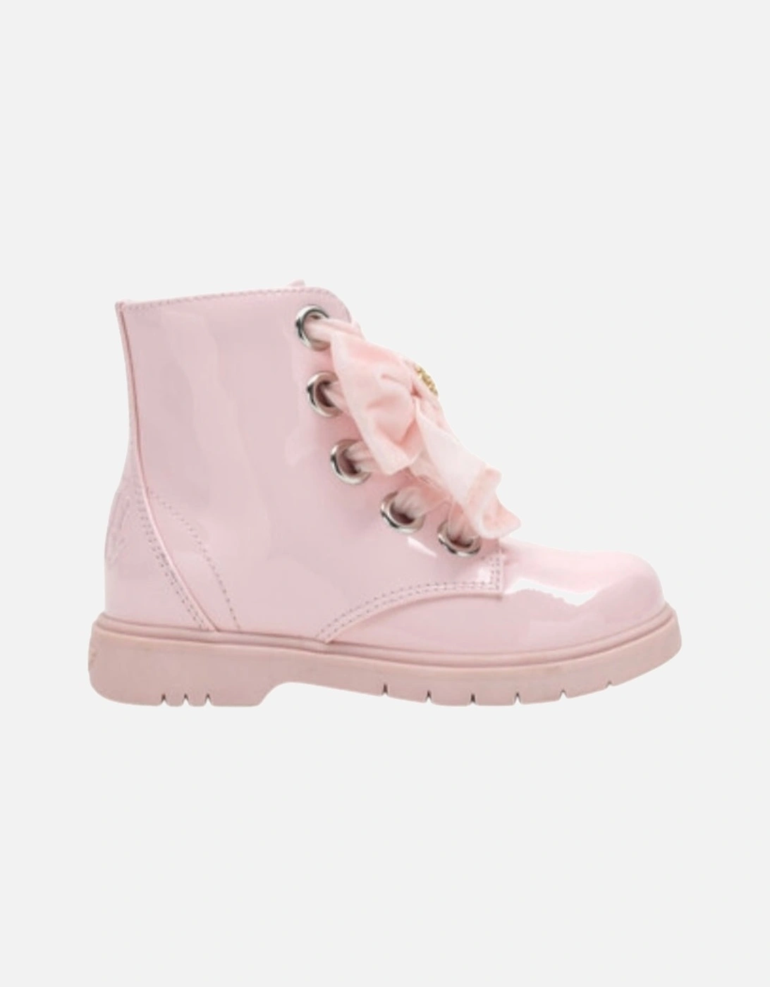 Girls Pale Pink Patent ‘Fior’ Boots, 2 of 1