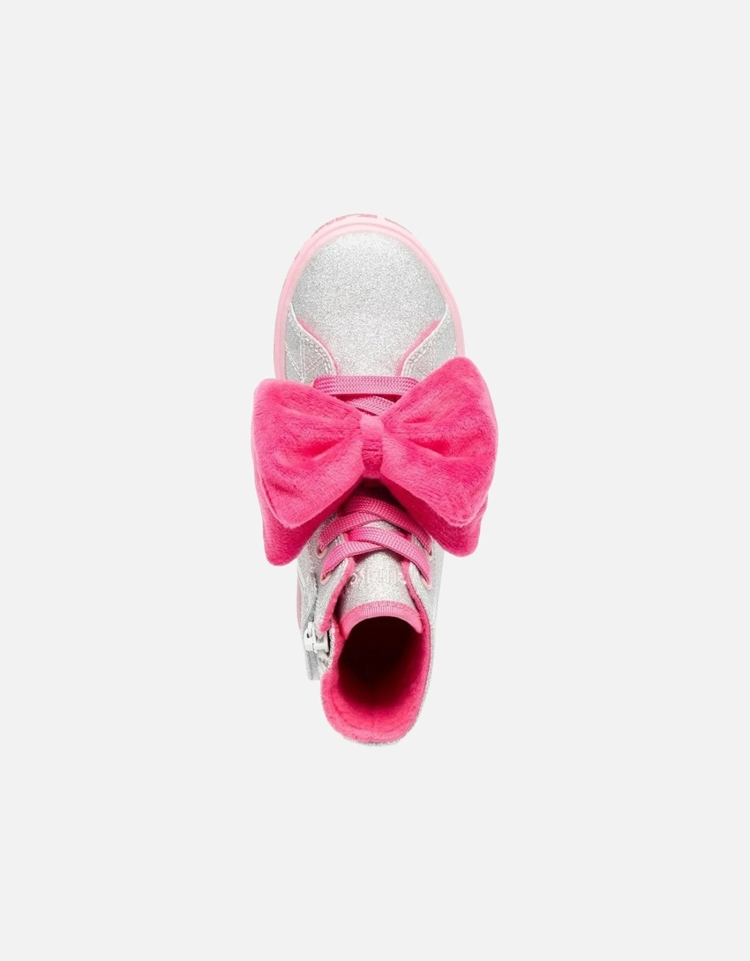 Girls Silver Bow ‘Rue’ Hi-Top Trainers