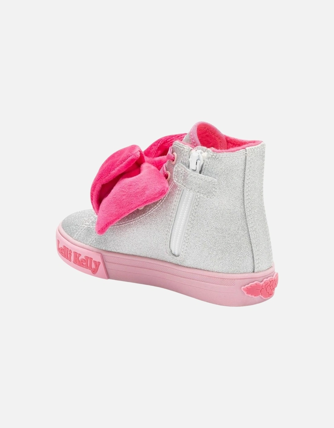 Girls Silver Bow ‘Rue’ Hi-Top Trainers