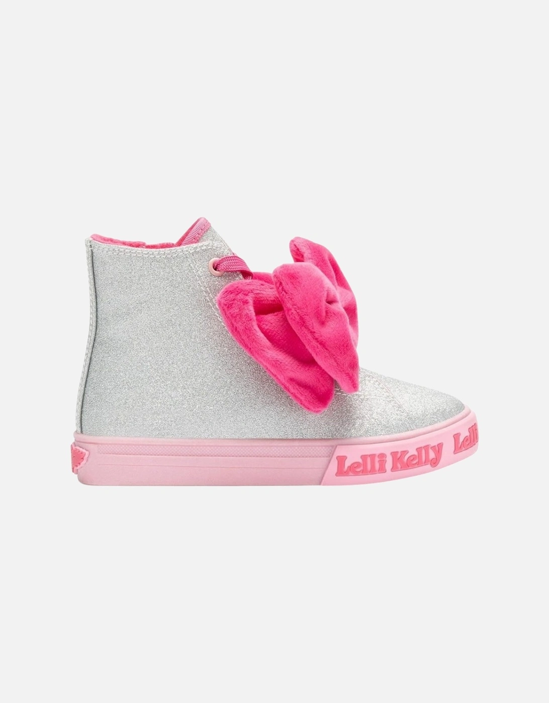 Girls Silver Bow ‘Rue’ Hi-Top Trainers, 6 of 5
