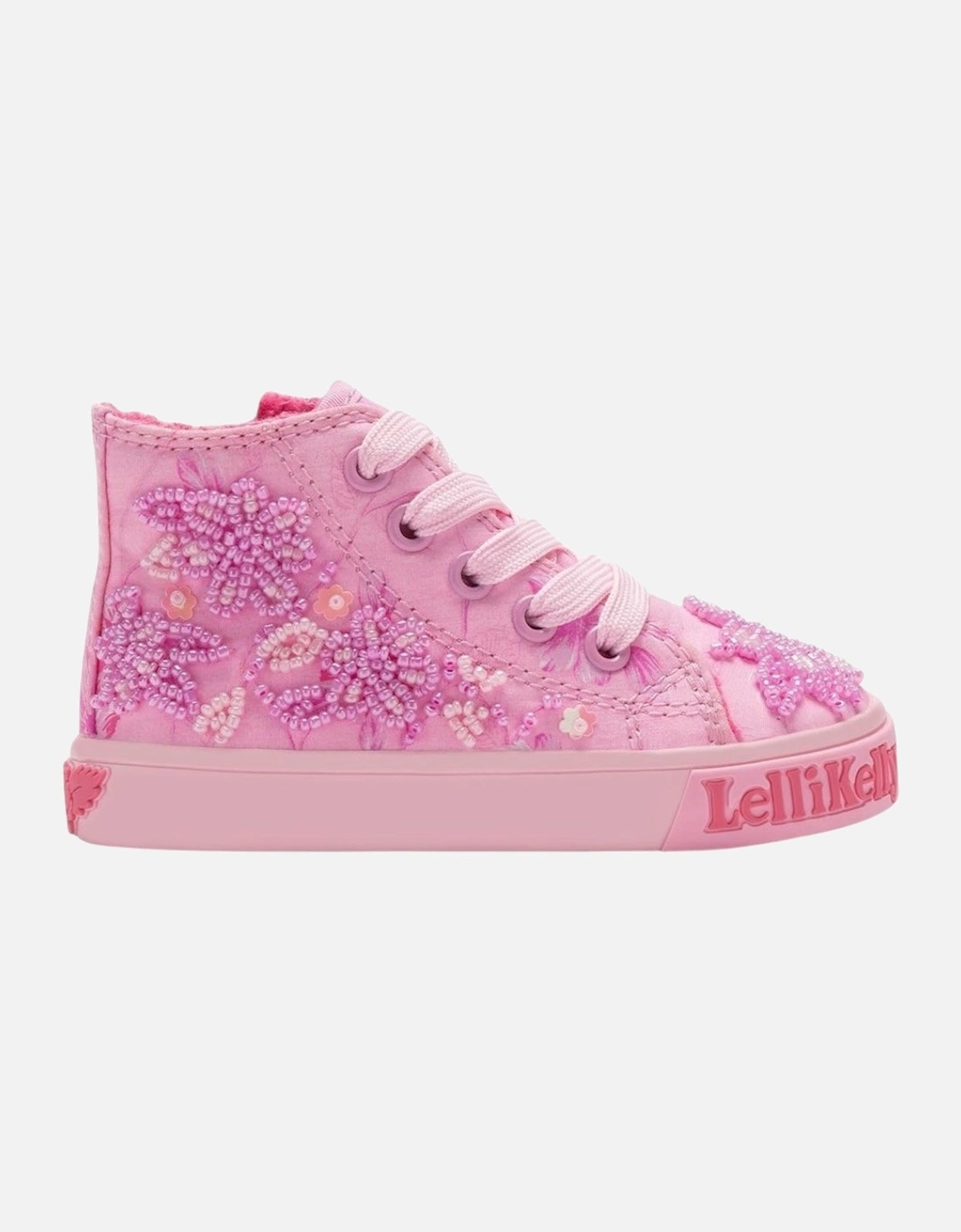 Girls Pink Sequin ‘Brooke’ Hi-Top Trainers, 6 of 5