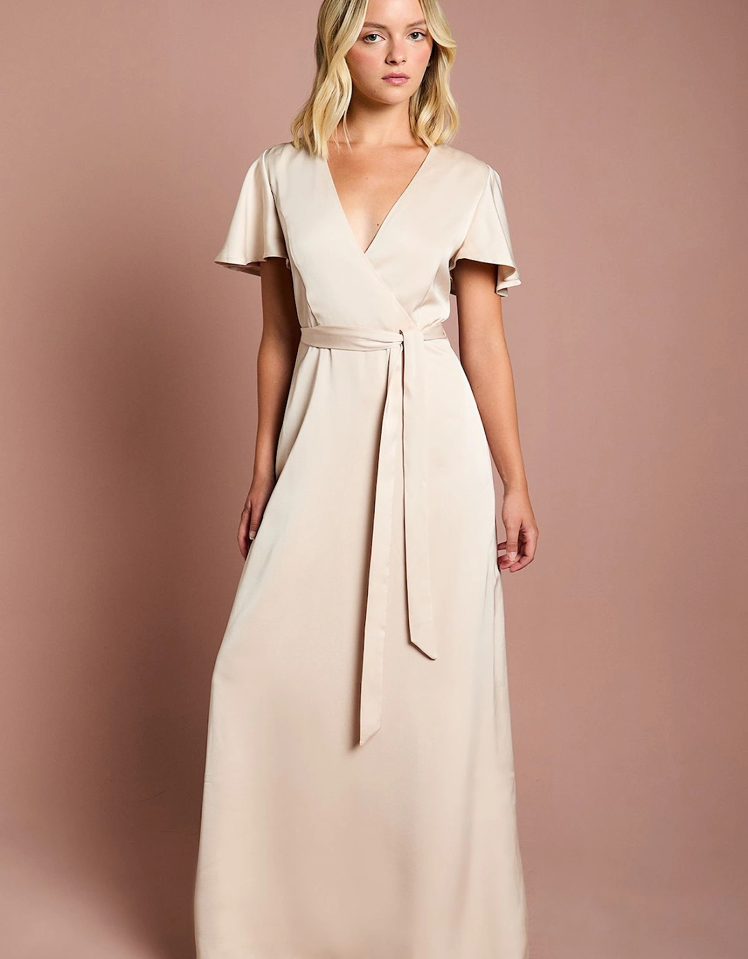 Teen Angel Sleeve Bridesmaid Dress, 2 of 1