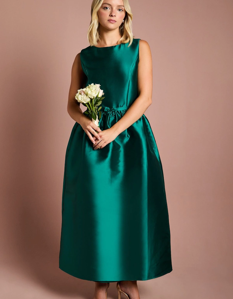 Teen Mini Bow Printed Bridesmaid Dress