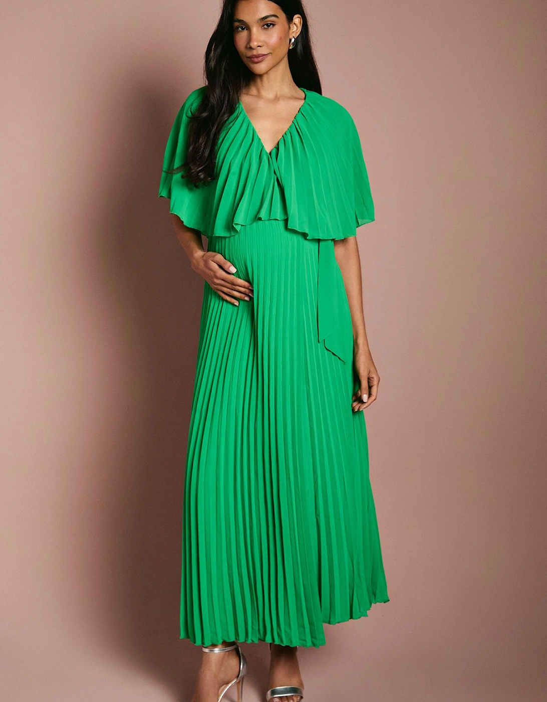 Maternity Pleat Wrap Dress, 2 of 1