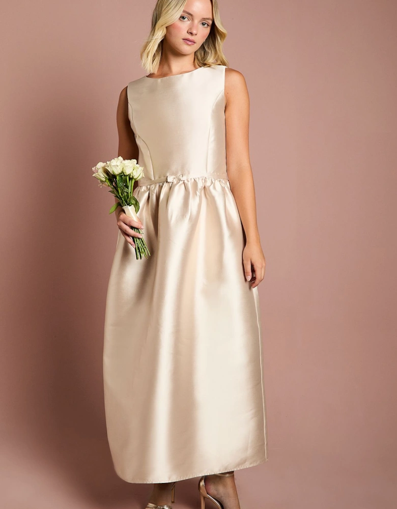 Teen Mini Bow Printed Bridesmaid Dress