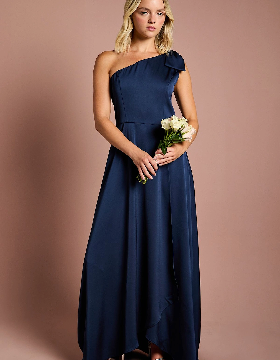 Teen One Shoulder Bow Bridesmaids Dress, 2 of 1
