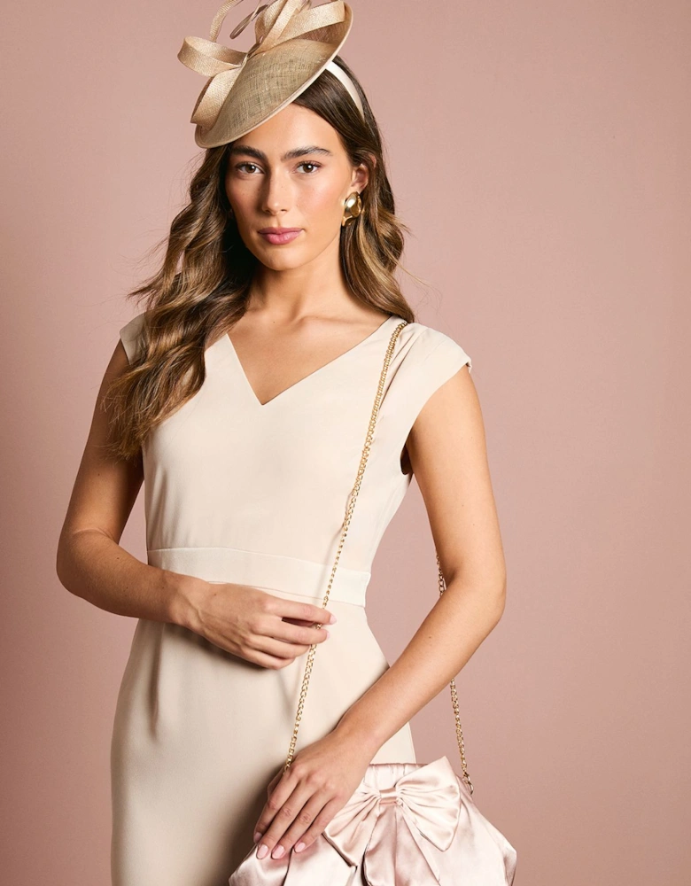 Large Bow Satin Ruched Large Clutch Bag
