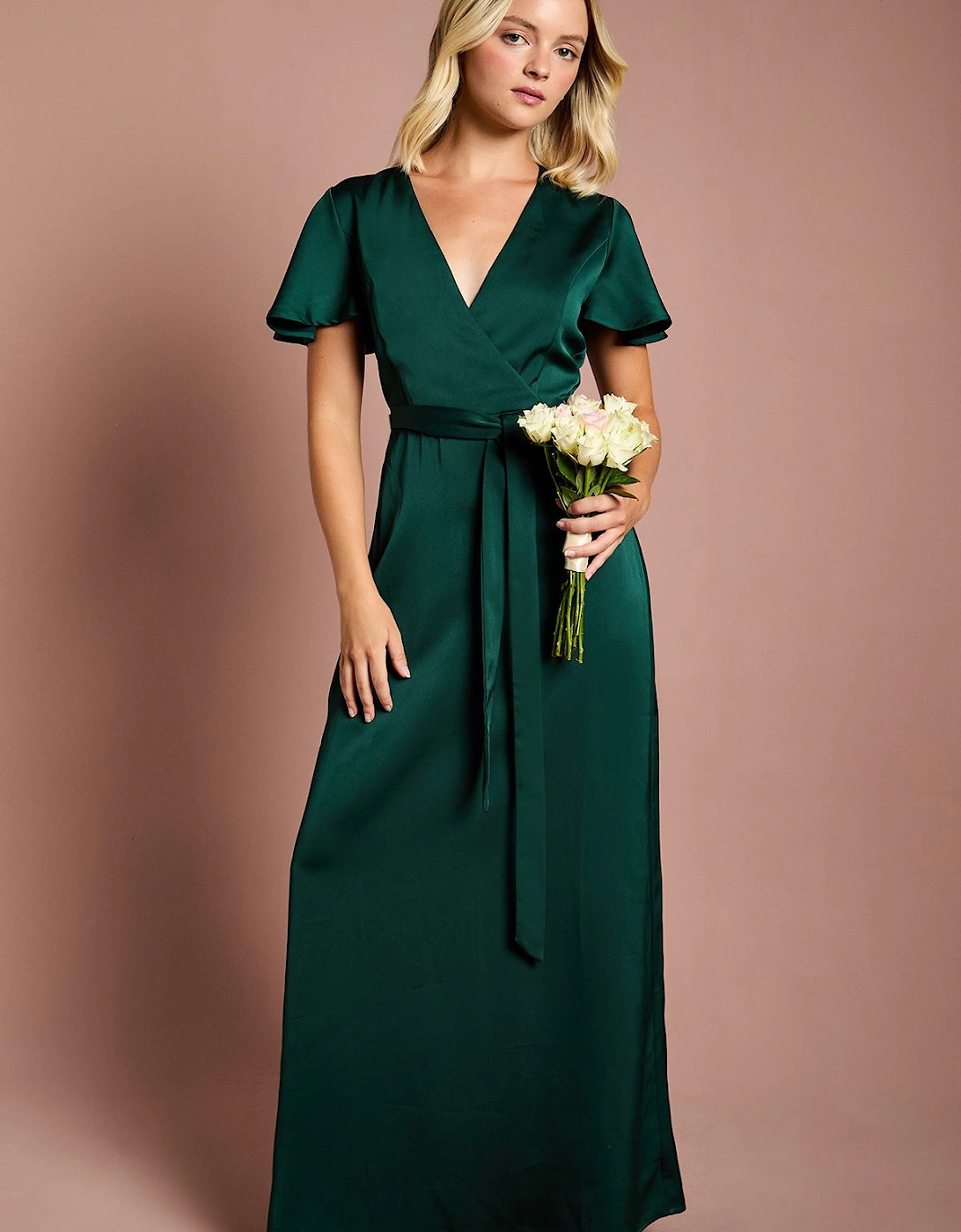 Teen Angel Sleeve Bridesmaids Dress, 2 of 1