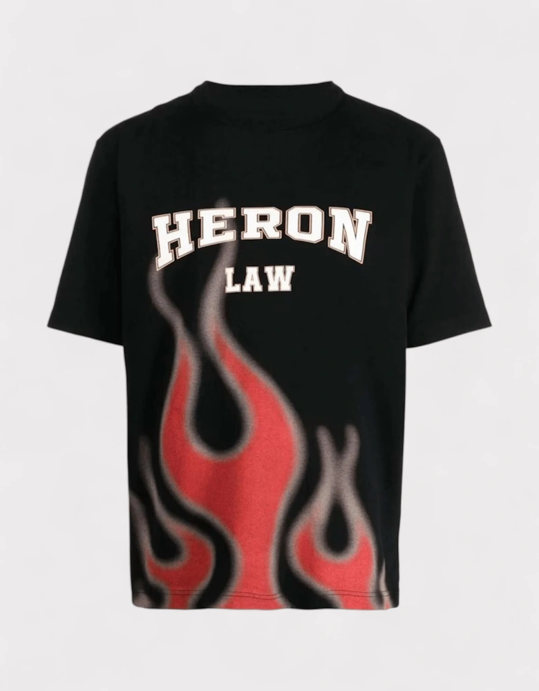 Heron Law Flames T Shirt Black