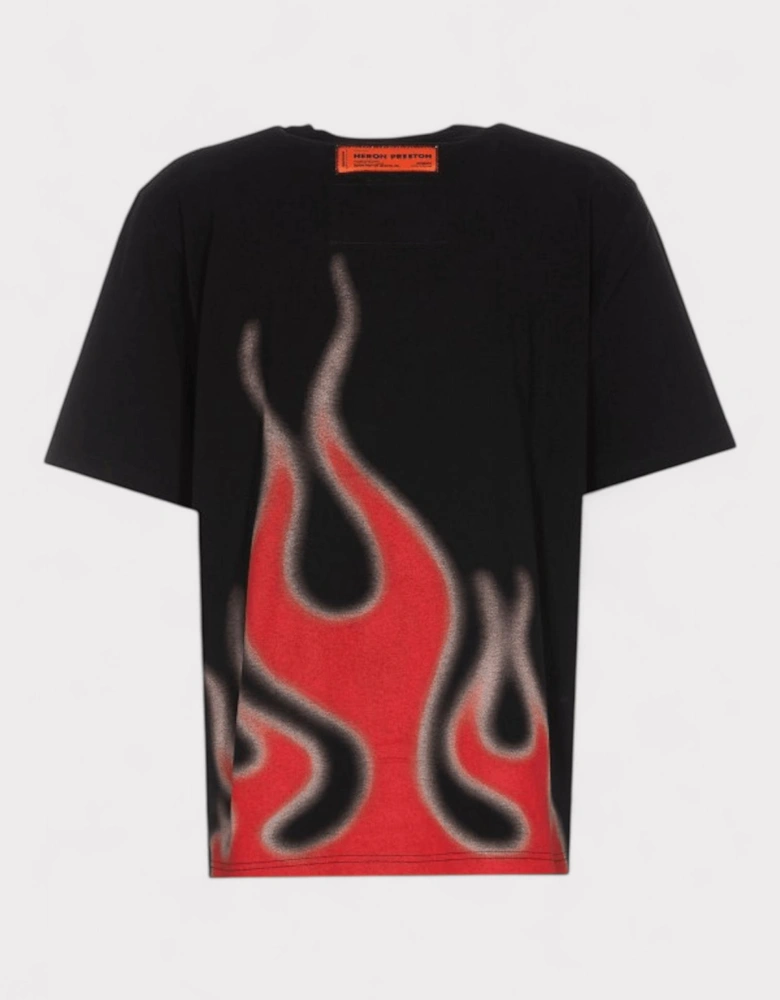 Heron Law Flames T Shirt Black