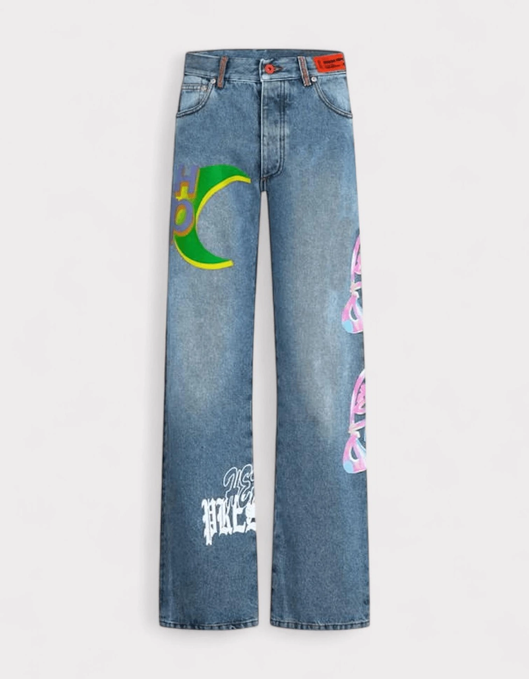 Faded Graffiti Wide Leg Jeans, 6 of 5