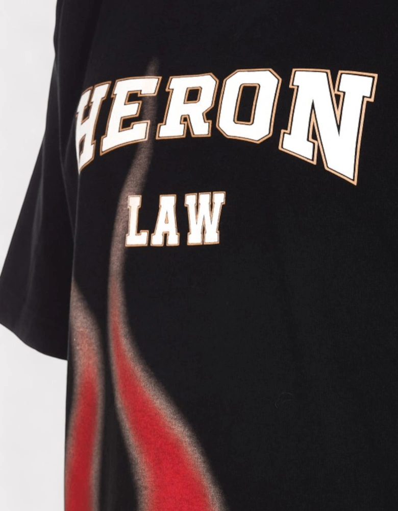 Heron Law Flames T Shirt Black