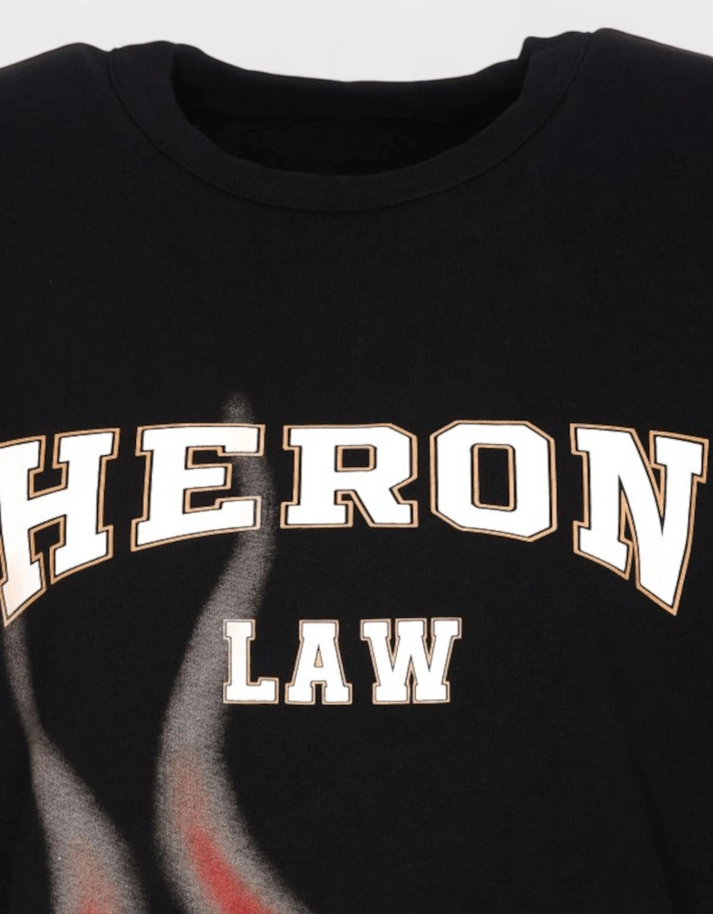 Heron Law Flames T Shirt Black