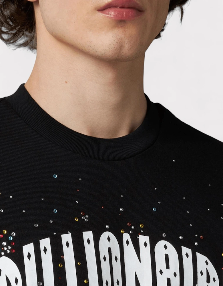 Embellished Arch Logo T-Shirt Black
