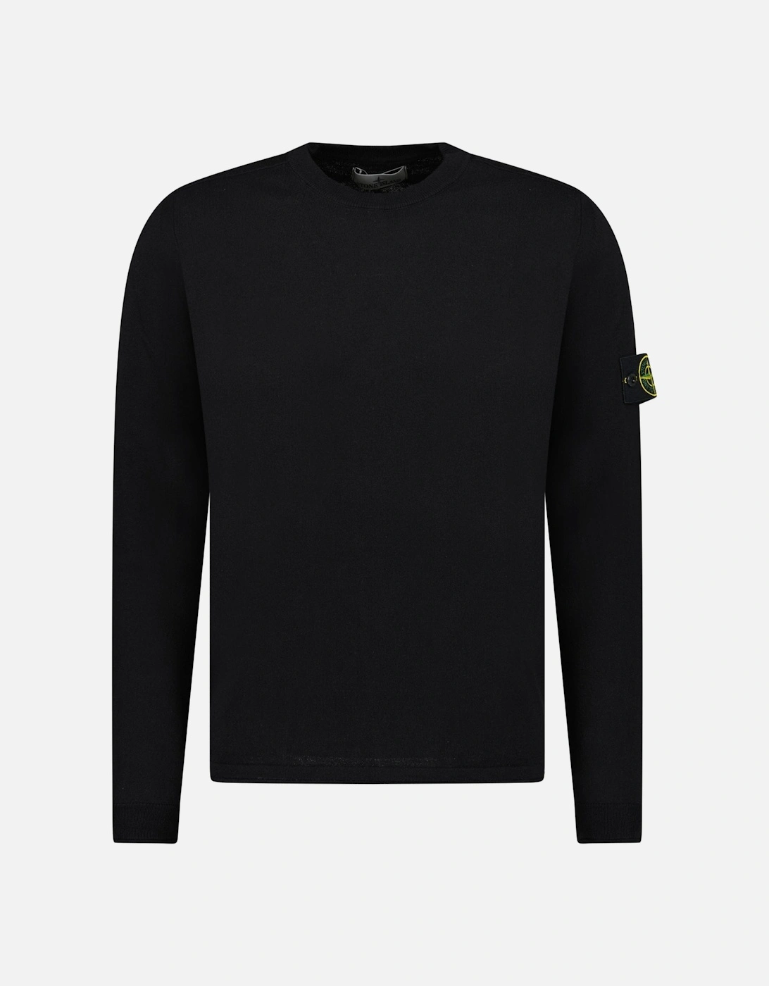 Compass Badge Light Raw Hand Organic Cotton Jumper in Black, 5 of 4