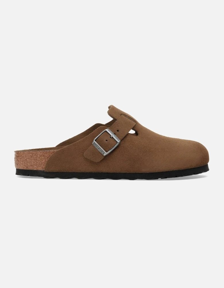 Birkenstock Unisex Boston Soft Footbed Suede Leather Regular Fit Dark Tea Tonal FB