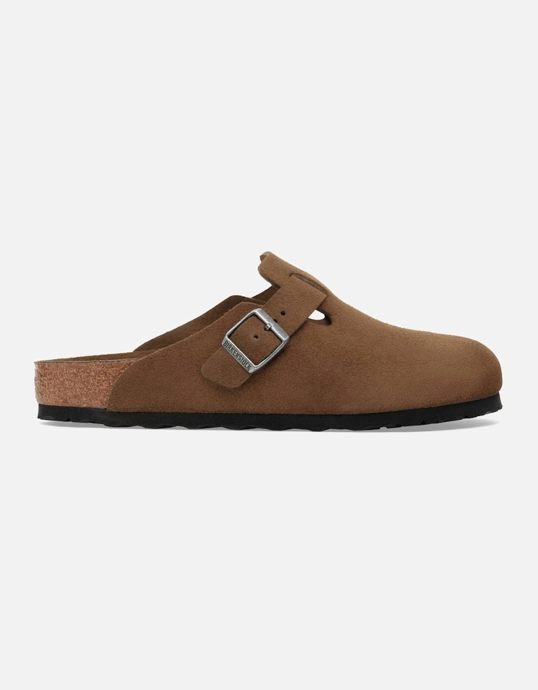 Birkenstock Unisex Boston Soft Footbed Suede Leather Regular Fit Dark Tea Tonal FB