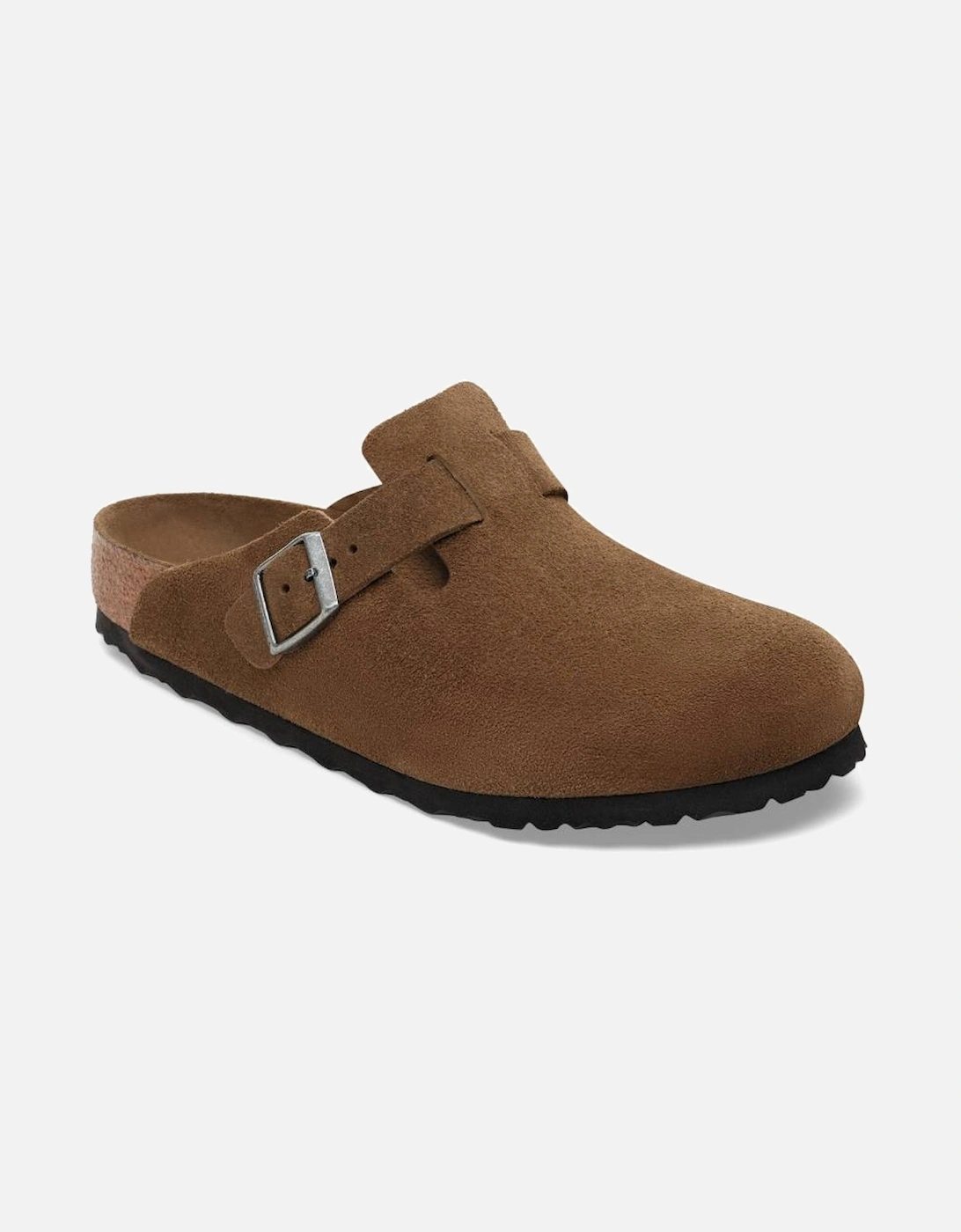 Birkenstock Unisex Boston Soft Footbed Suede Leather Regular Fit Dark Tea Tonal FB, 4 of 3