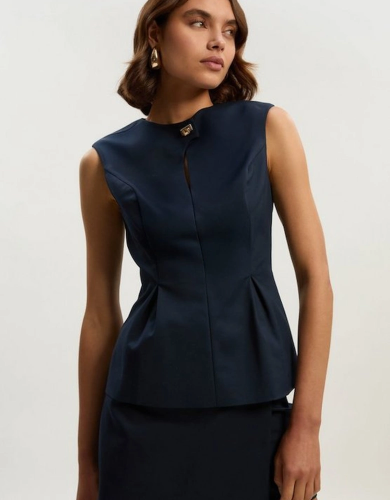 Techno Hardware Detail Sleeveless Woven Top