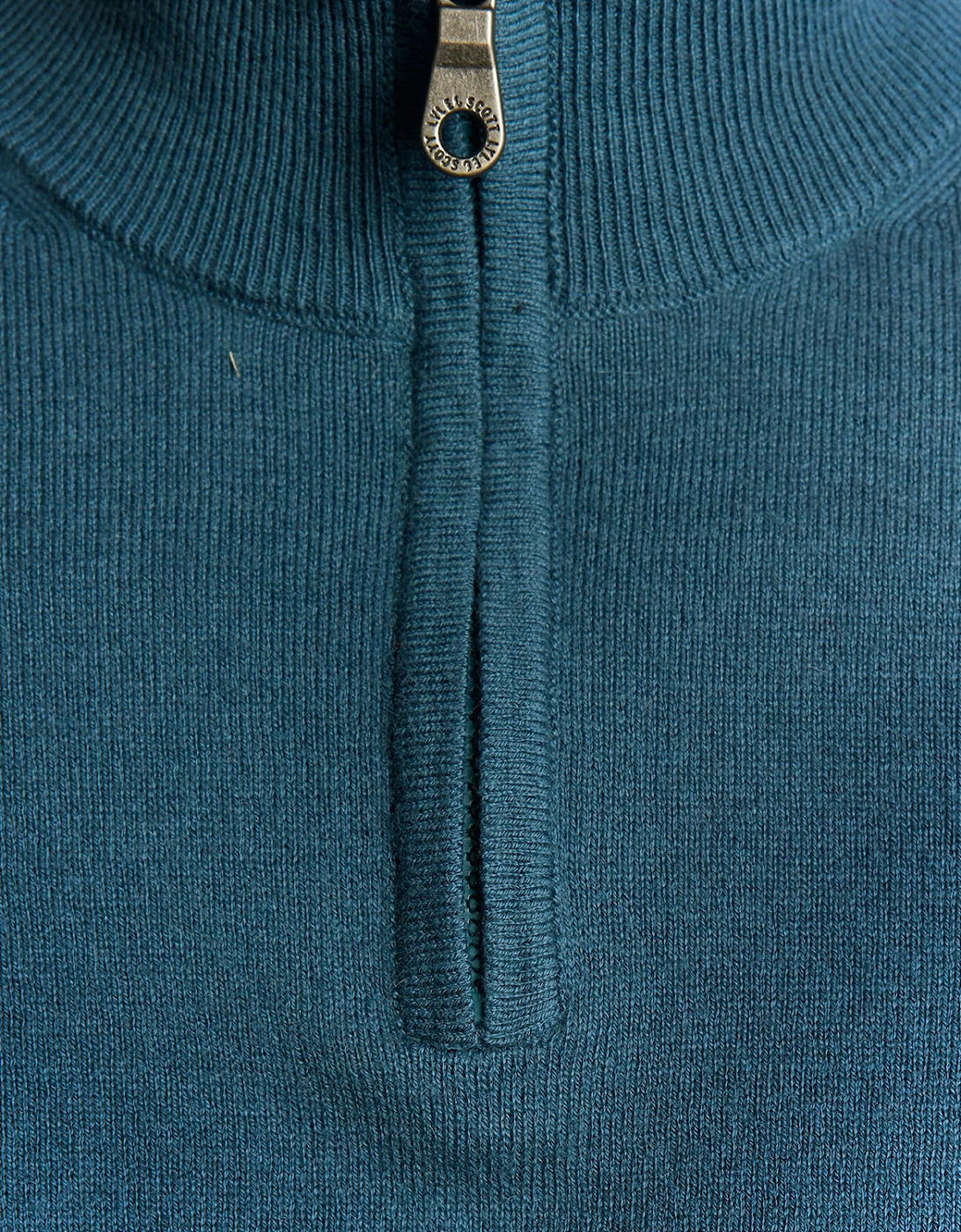 Lyle & Scott Cotton Merino Mens Quarter Zip Jumper - X862 Deep Water