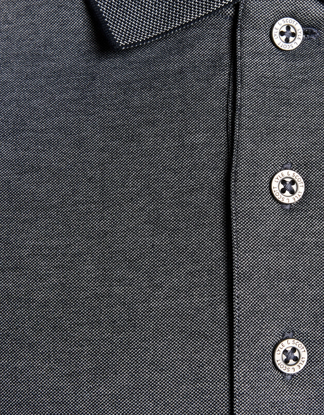 Lyle & Scott Pique Interlock Polo Shirt - X973 Chambray Blue