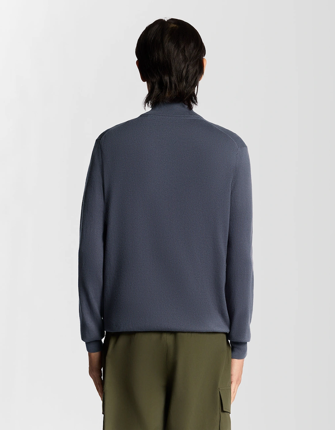 Lyle & Scott Cotton Merino Mens Quarter Zip Jumper - X854 Graystone
