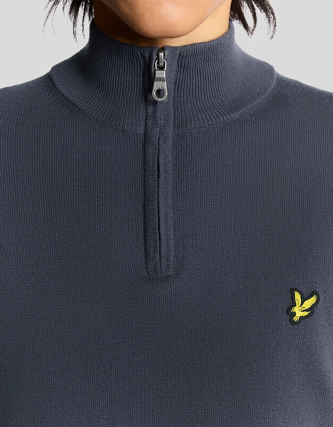 Lyle & Scott Cotton Merino Mens Quarter Zip Jumper - X854 Graystone