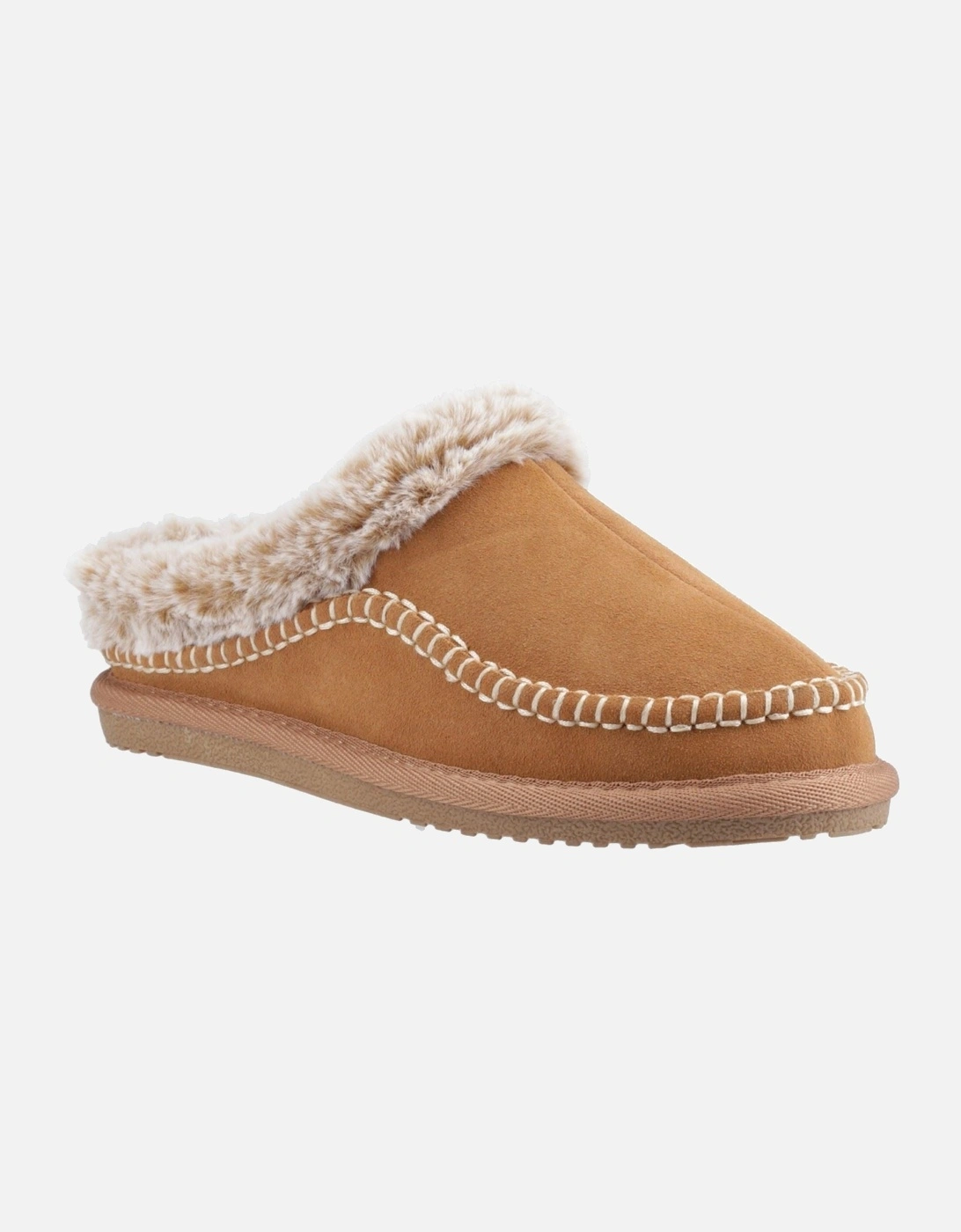 Hush Puppies Women's Brown Anika Suede Tan Slippers - Size 4
